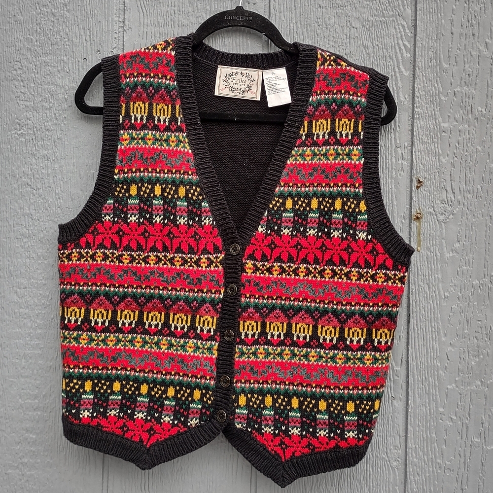 Vintage‎ Erika Petites Sweater Vest Petite Large